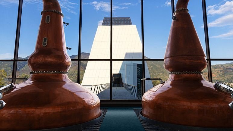Copper stills at Yuntuo distillery
